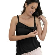 Bamboo Lounge Around Nursing \u0026 Maternity Tank | Black